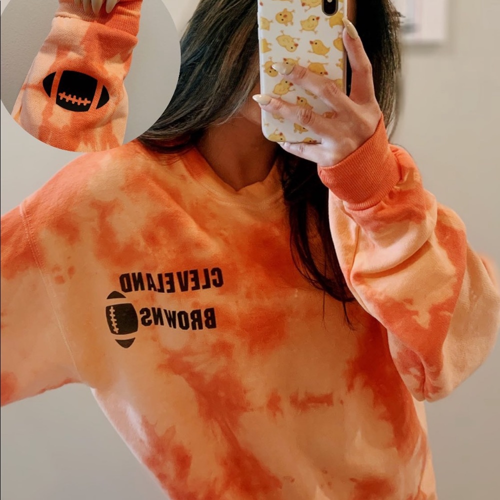 Cleveland browns tie dye sweatshirt